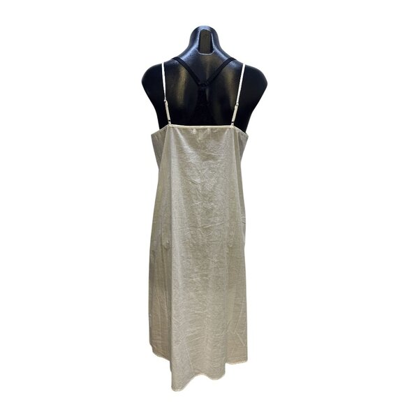 NWT Lucy Paris Linen White Button-Up Midi Dress - Picture 7 of 12